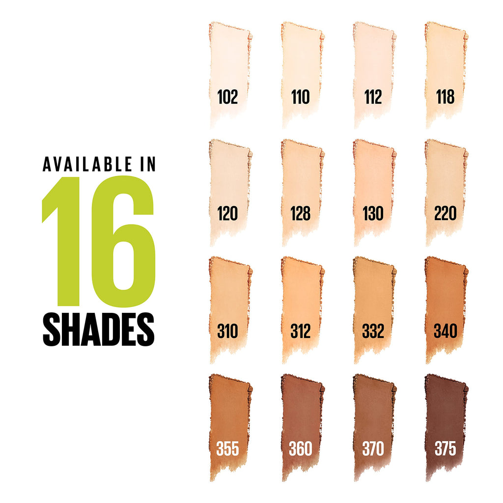 Maybelline Super Stay Hybrid Powder Foundation swatch demonstration on skin