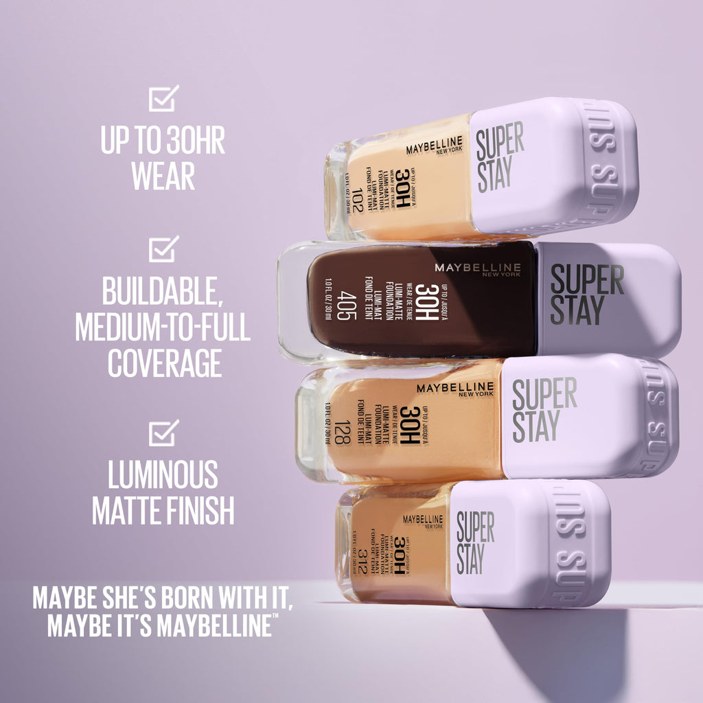 Maybelline Super Stay foundation bottle back instructions view