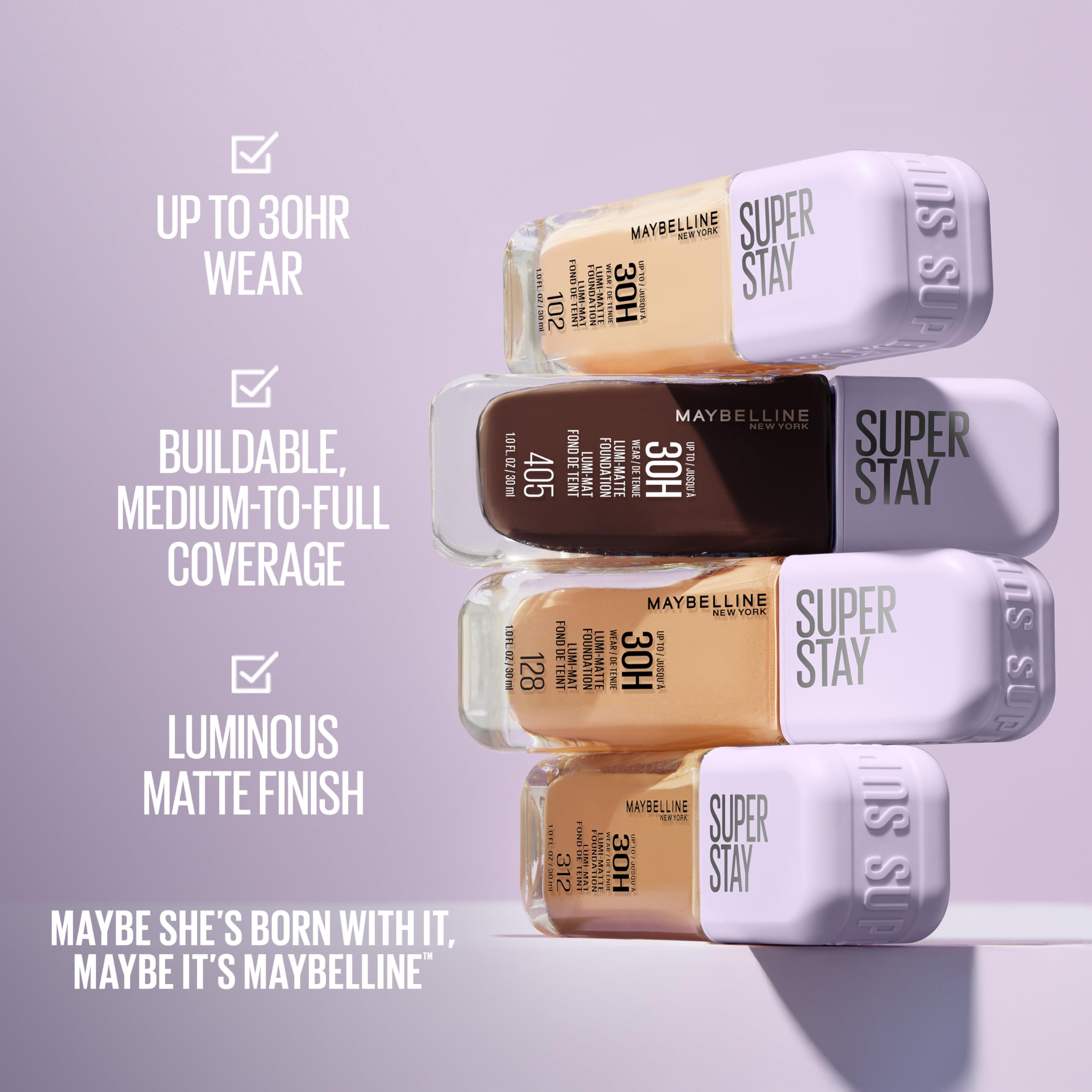 Maybelline Super Stay foundation bottle back instructions view