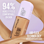 Maybelline Lumi Matte foundation cap and lavender pump design