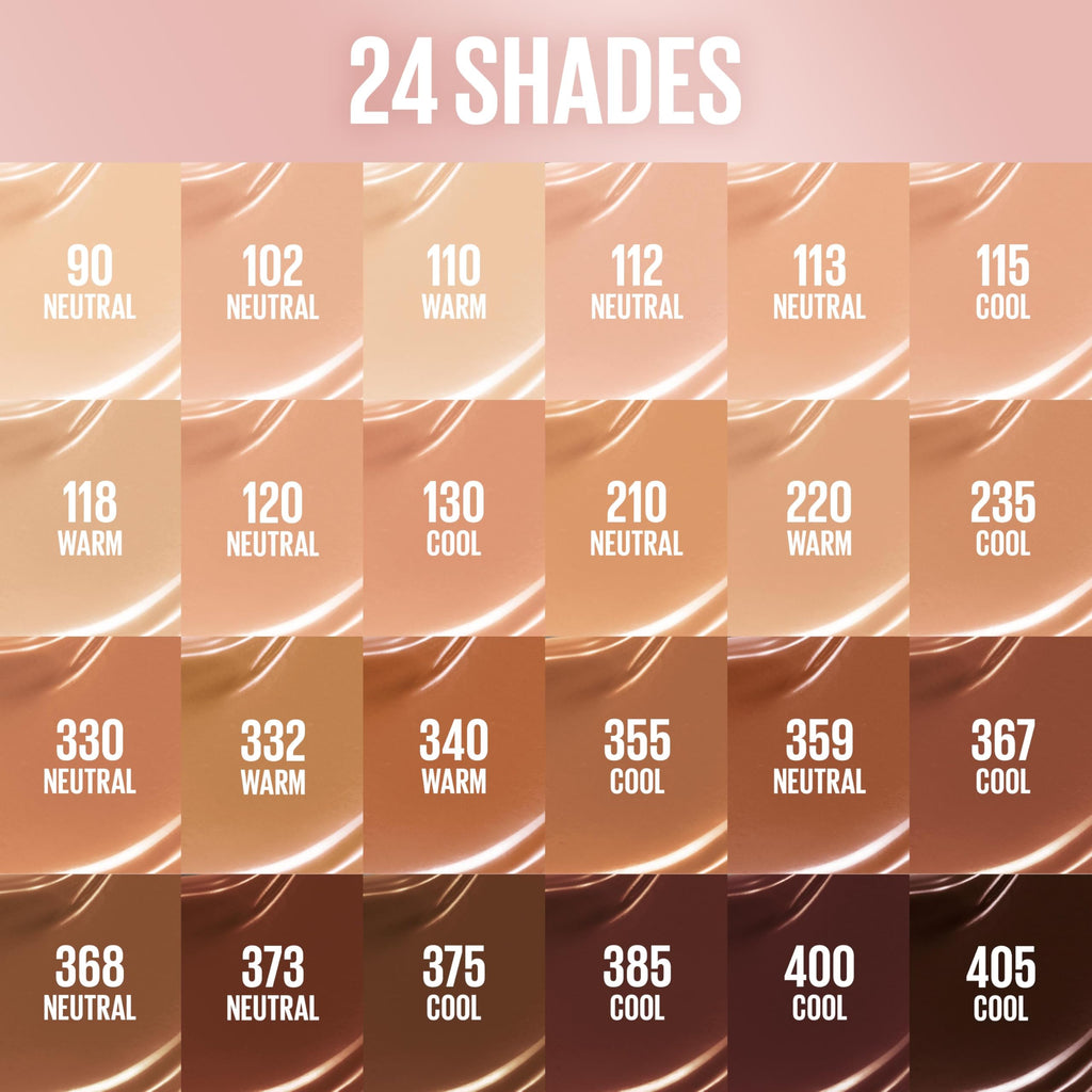 Imported USA makeup packaging for Maybelline Plump and Glow skin care foundation