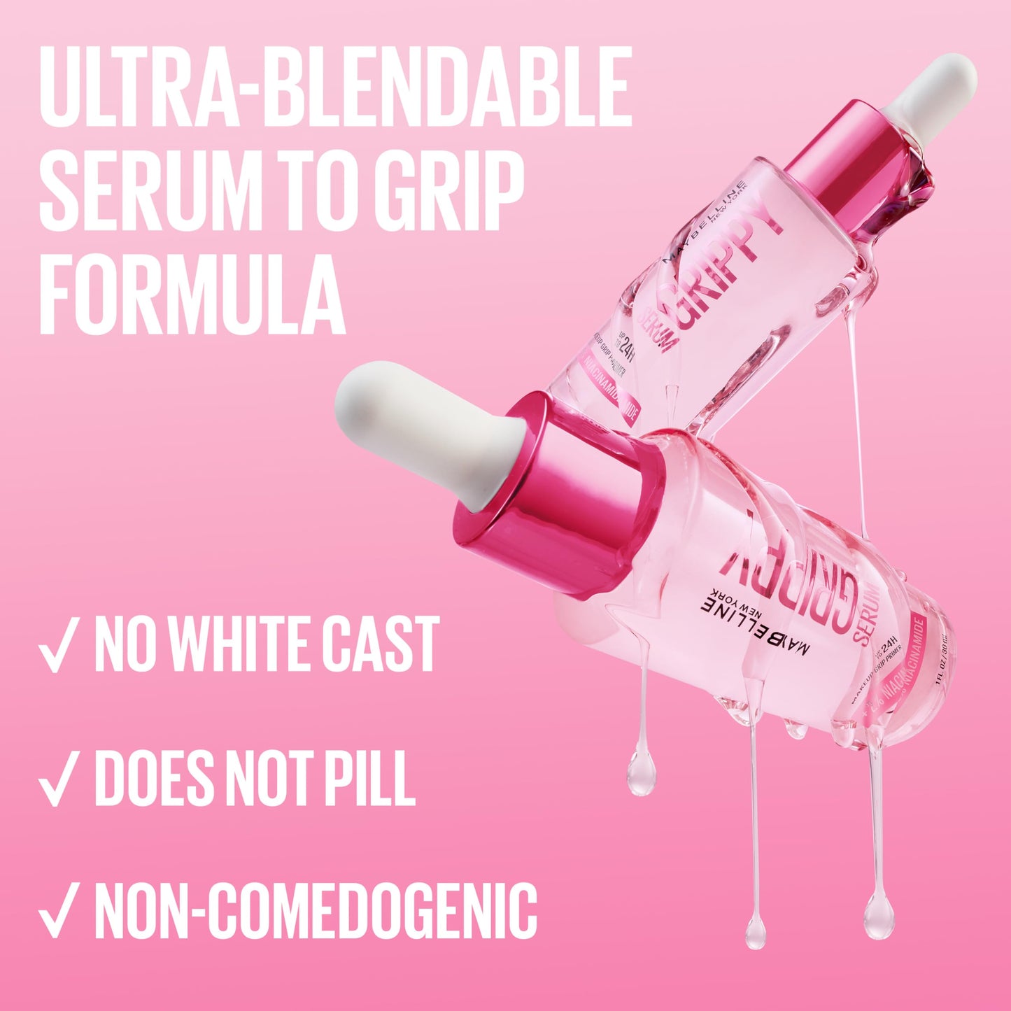 Maybelline Grippy Serum packaging box and bottle
