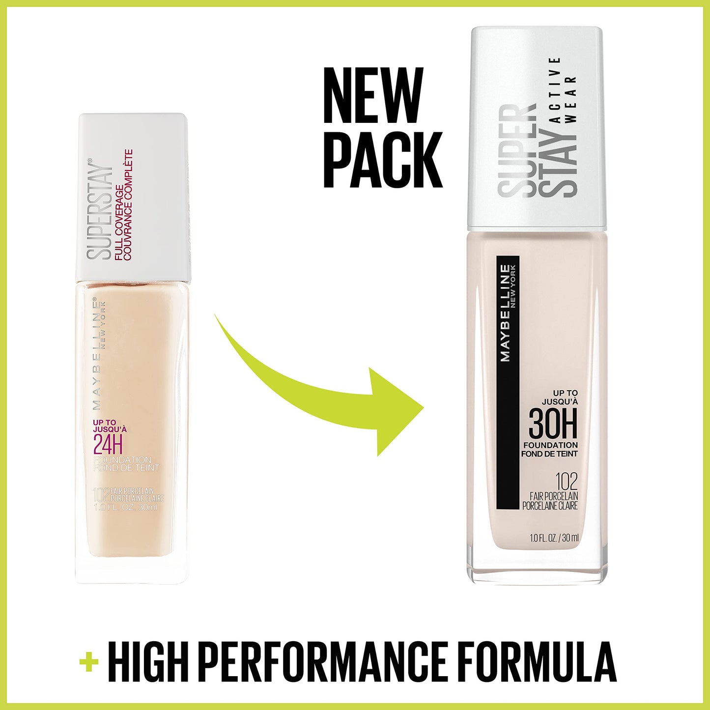 Authentic Maybelline USA imported foundation packaging details