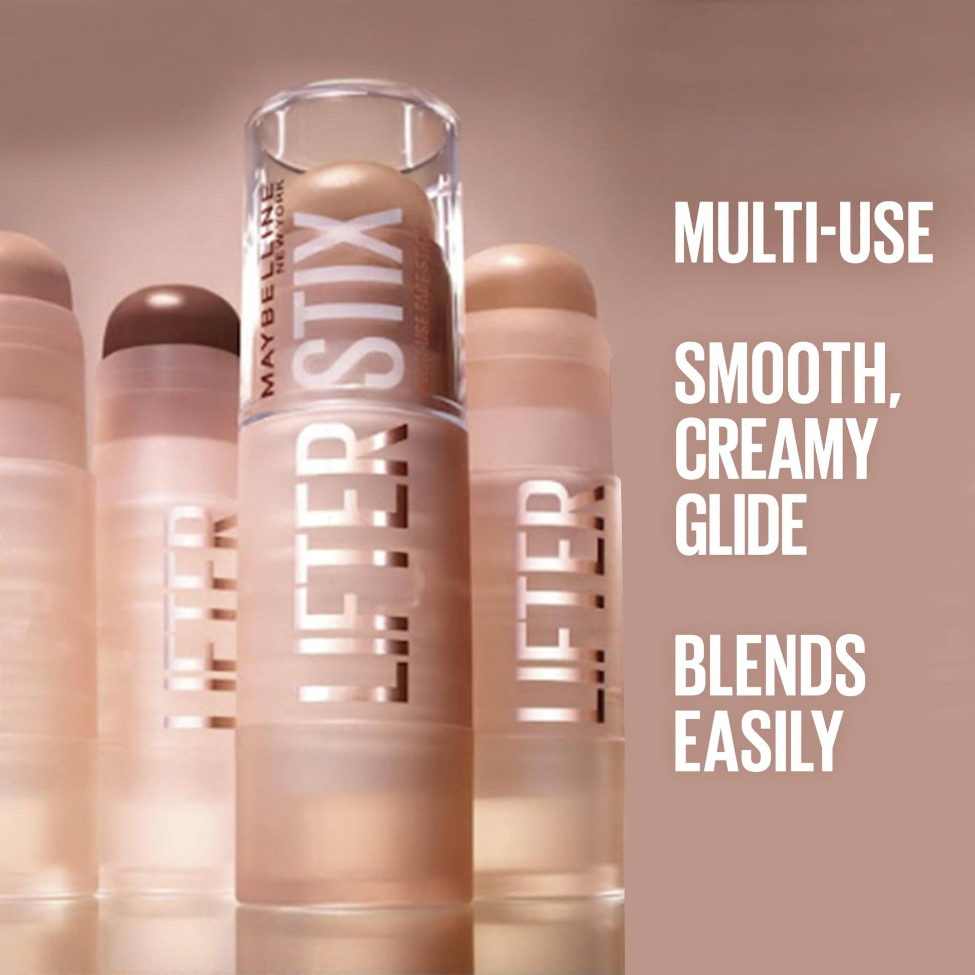 Maybelline New York multi-use cream foundation and contour stick cap off