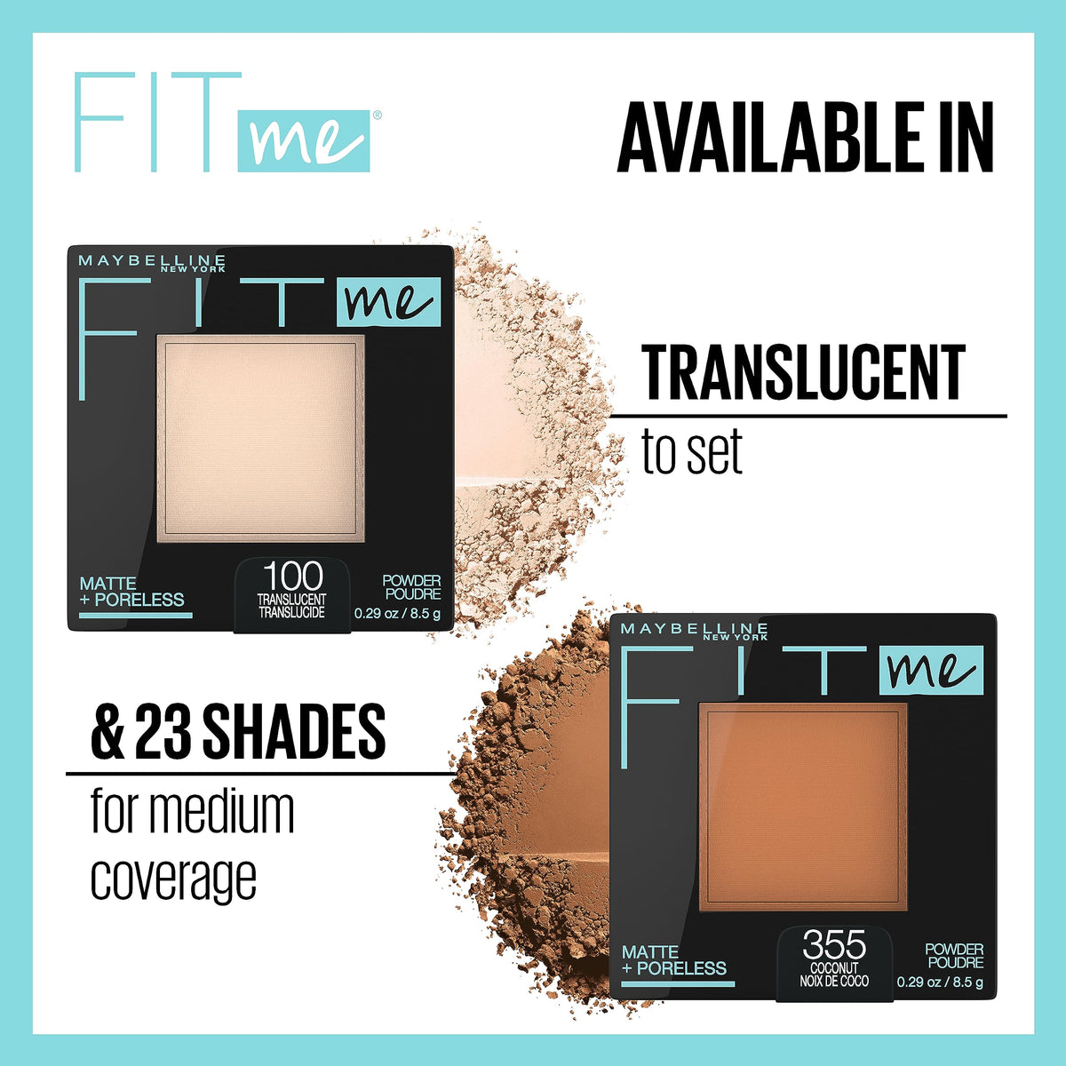Maybelline matte poreless powder back label details