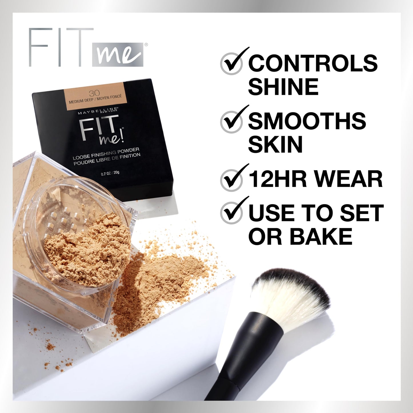 Maybelline Fair Light finishing powder jar opened