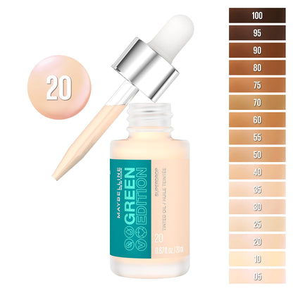Maybelline adjustable natural coverage liquid skin tint dropper application closeup