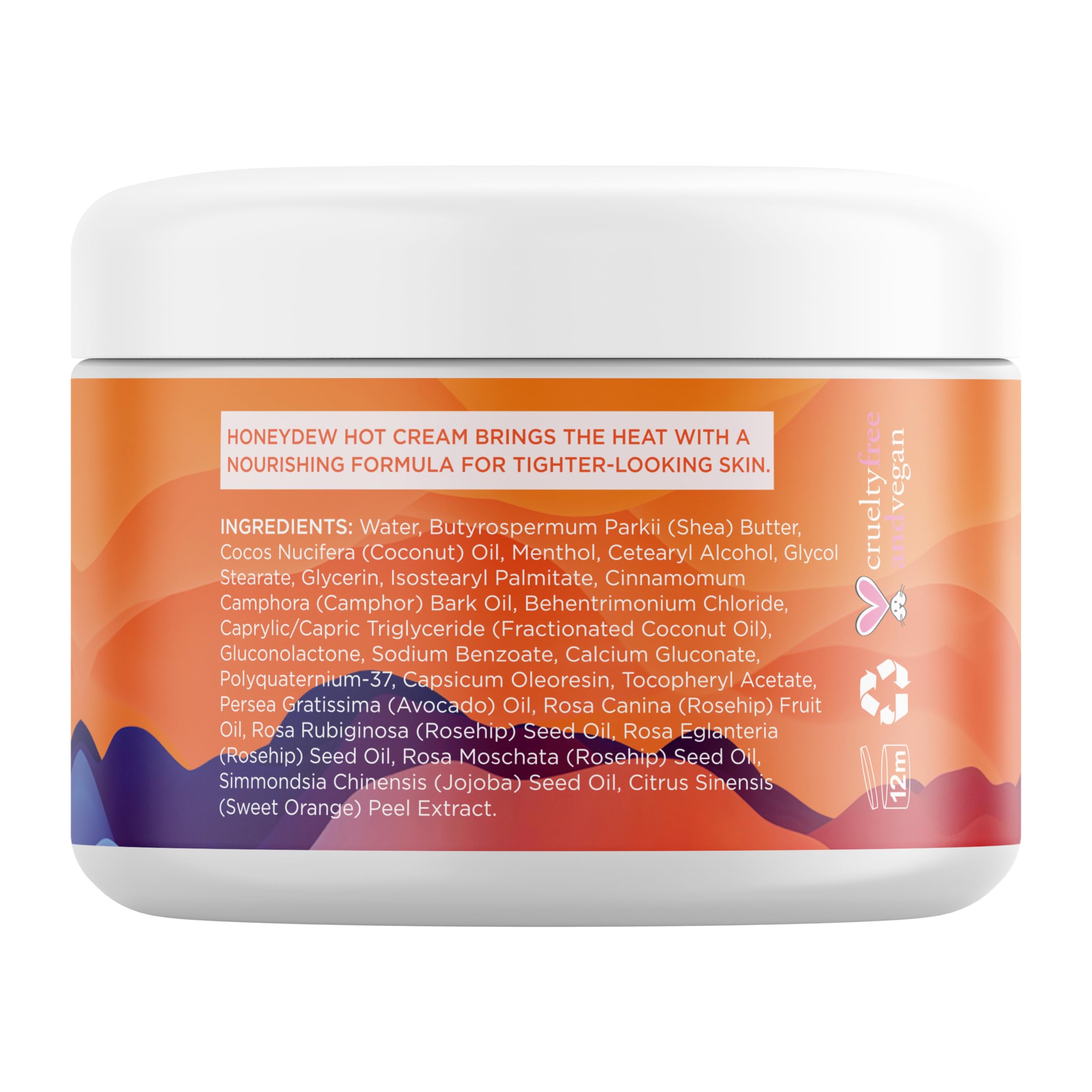Maple Holistics Skin Tightening Body Cream back label listing thermogenic ingredients