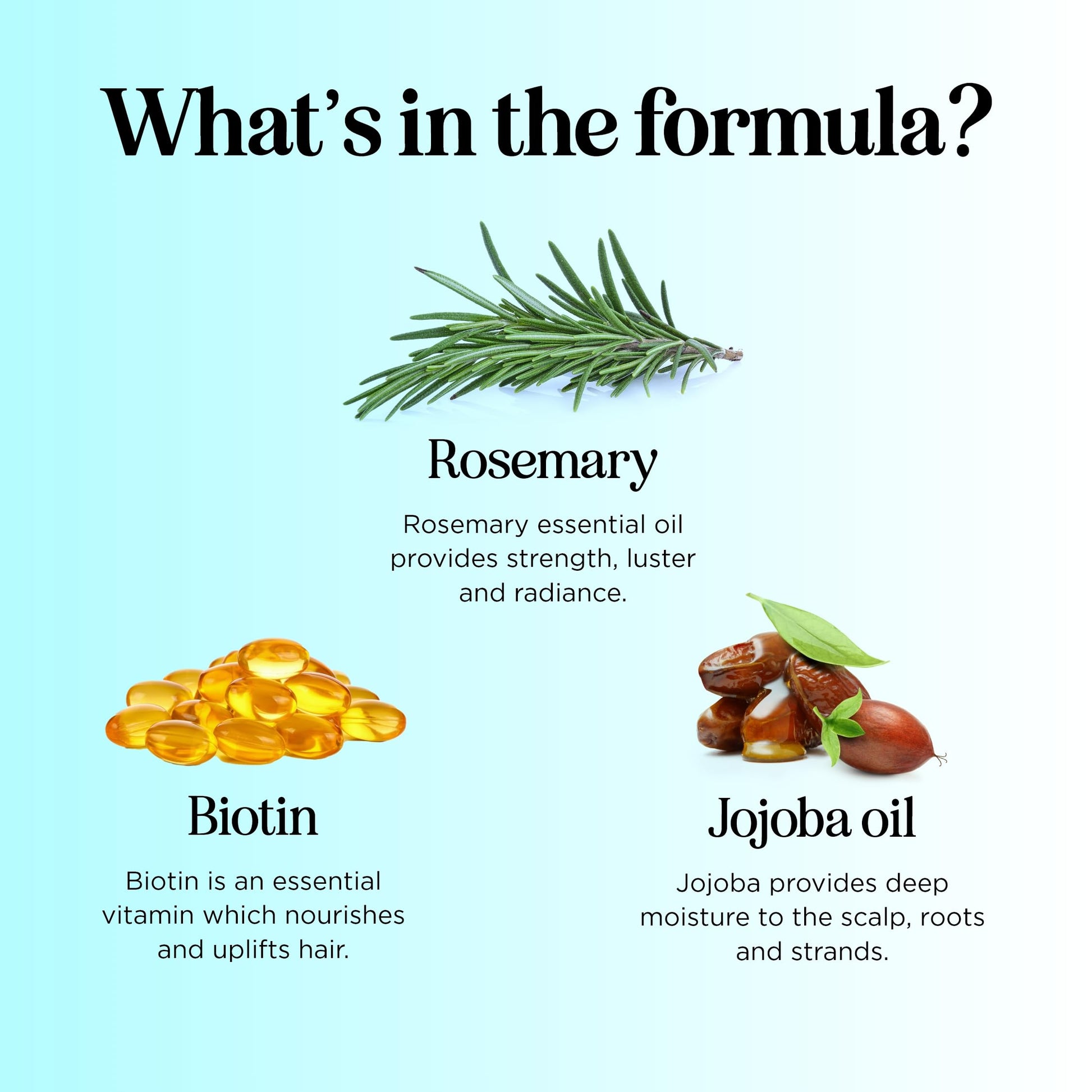 Biotin and rosemary essential oil hair fall control shampoo set.