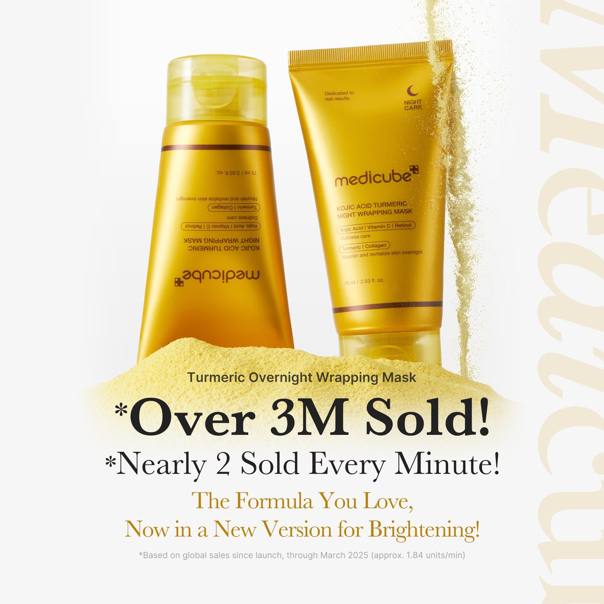 Medicube overnight peel off mask container placed next to its orange packaging box