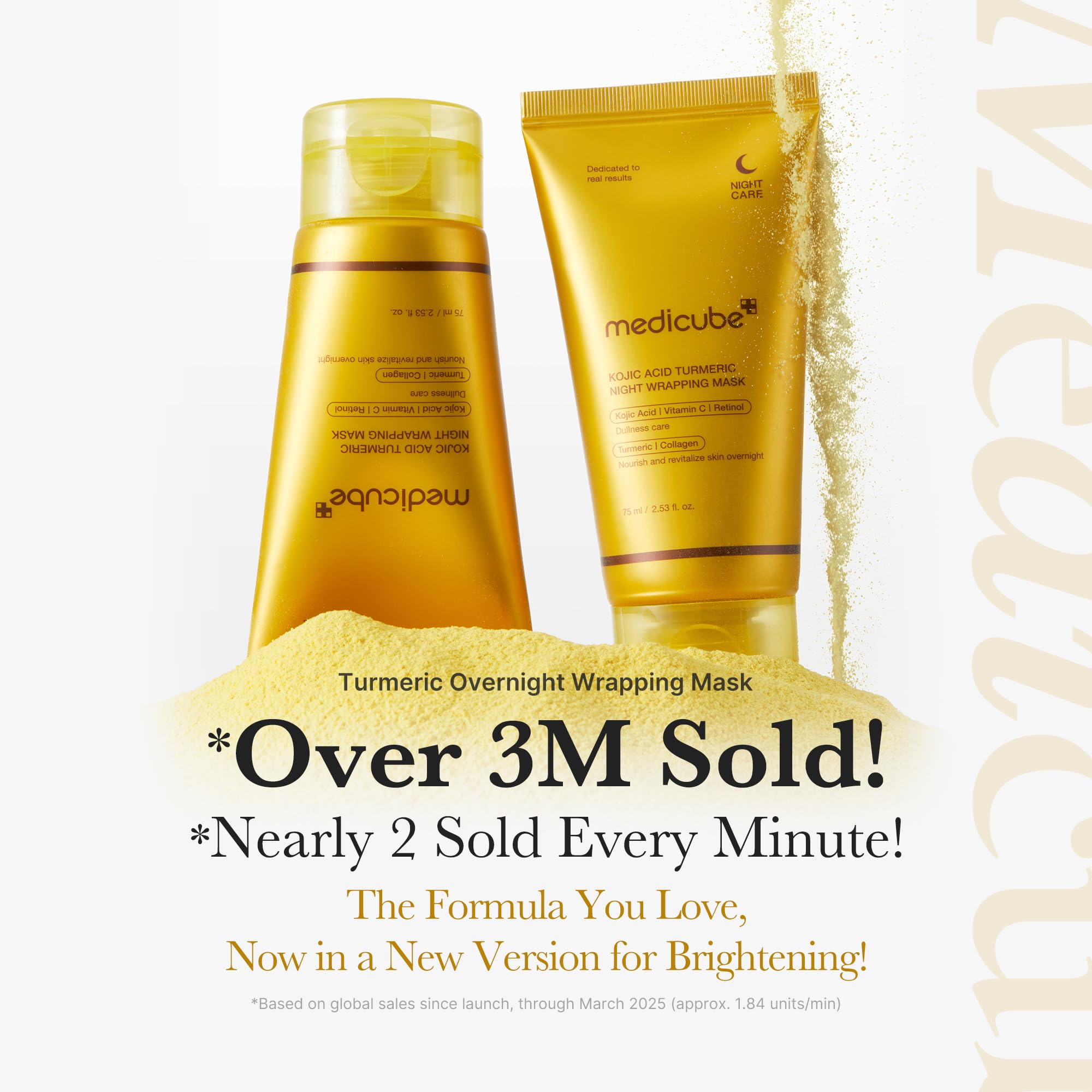 Medicube overnight peel off mask container placed next to its orange packaging box