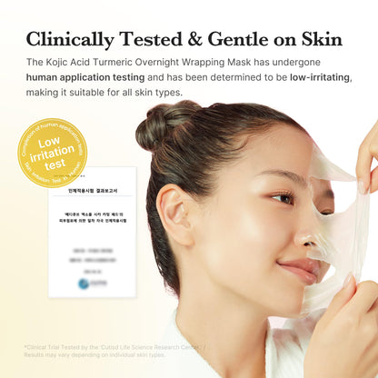 Medicube Korean skincare night wrapping mask tube held in hand showing size