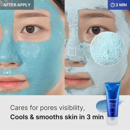 Side angle view of Medicube zero pore skincare product packaging detailing ingredients
