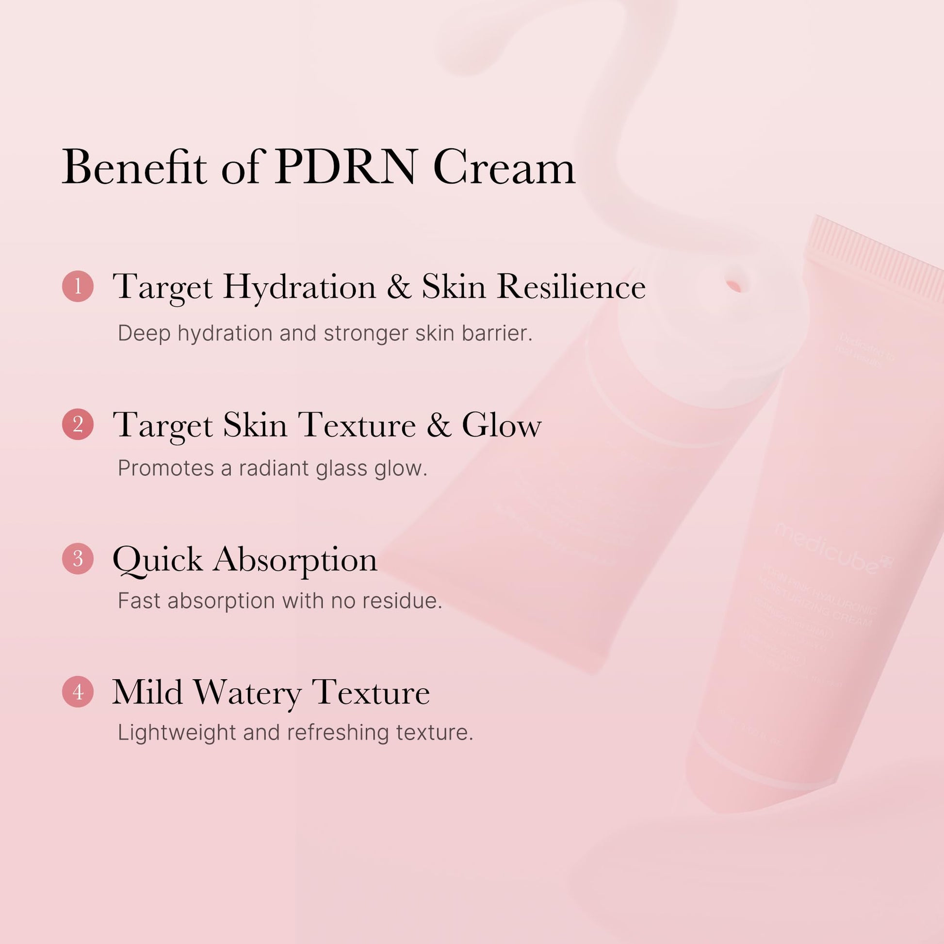 Medicube daily face moisturizer tube with Salmon DNA and Hyaluronic Acid ingredients list