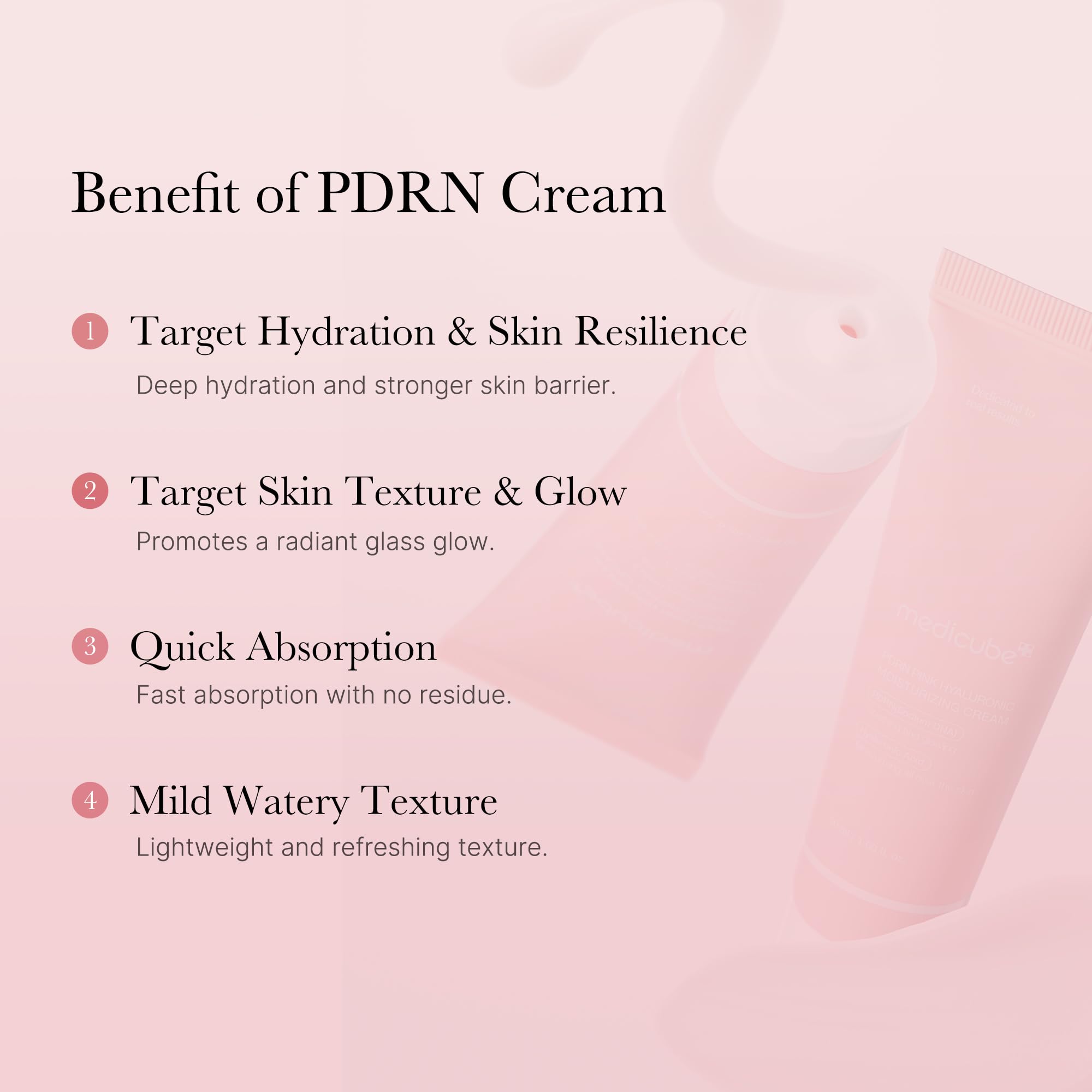 Medicube daily face moisturizer tube with Salmon DNA and Hyaluronic Acid ingredients list
