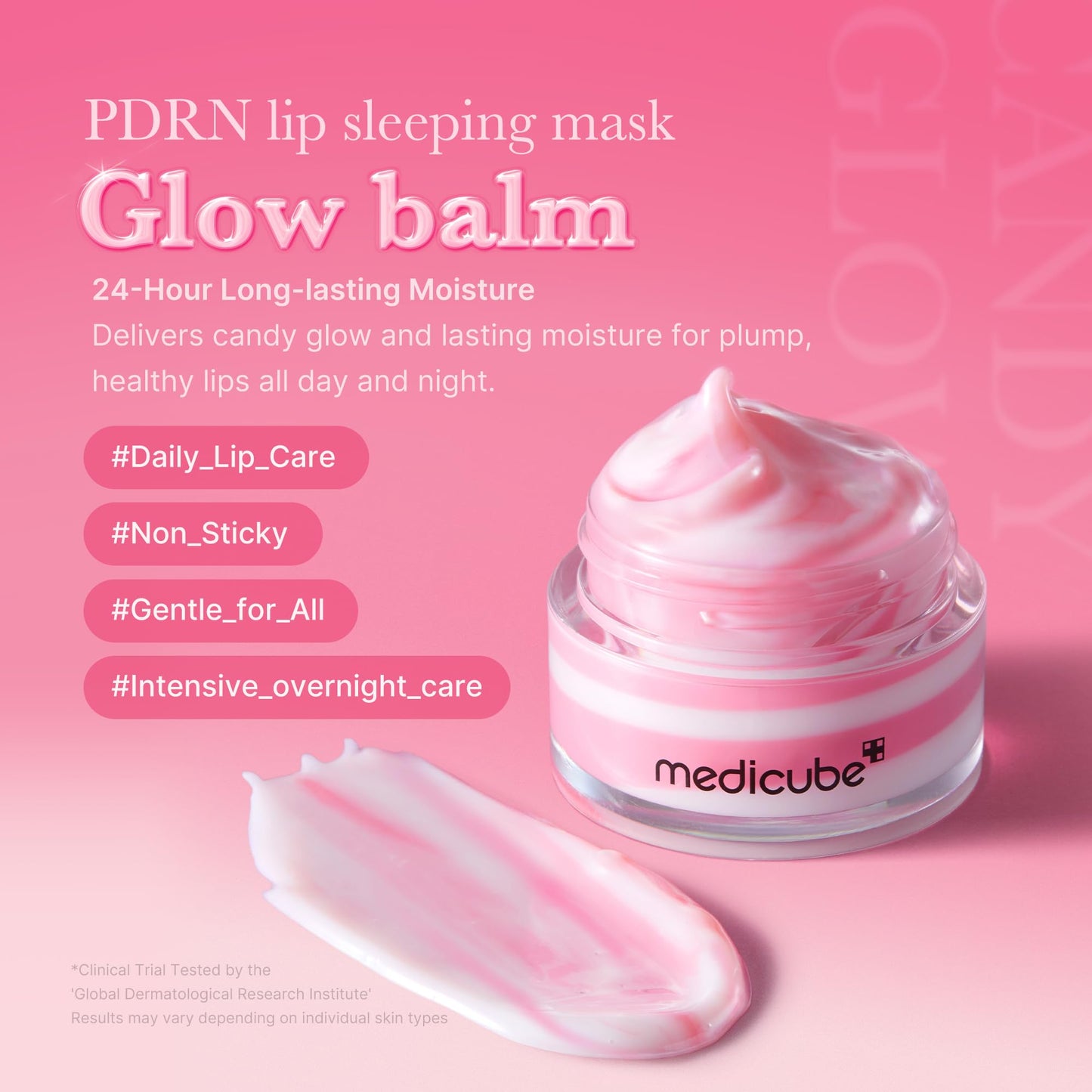 Medicube intensive lip treatment jar with cap off demonstrating the smooth melting formula
