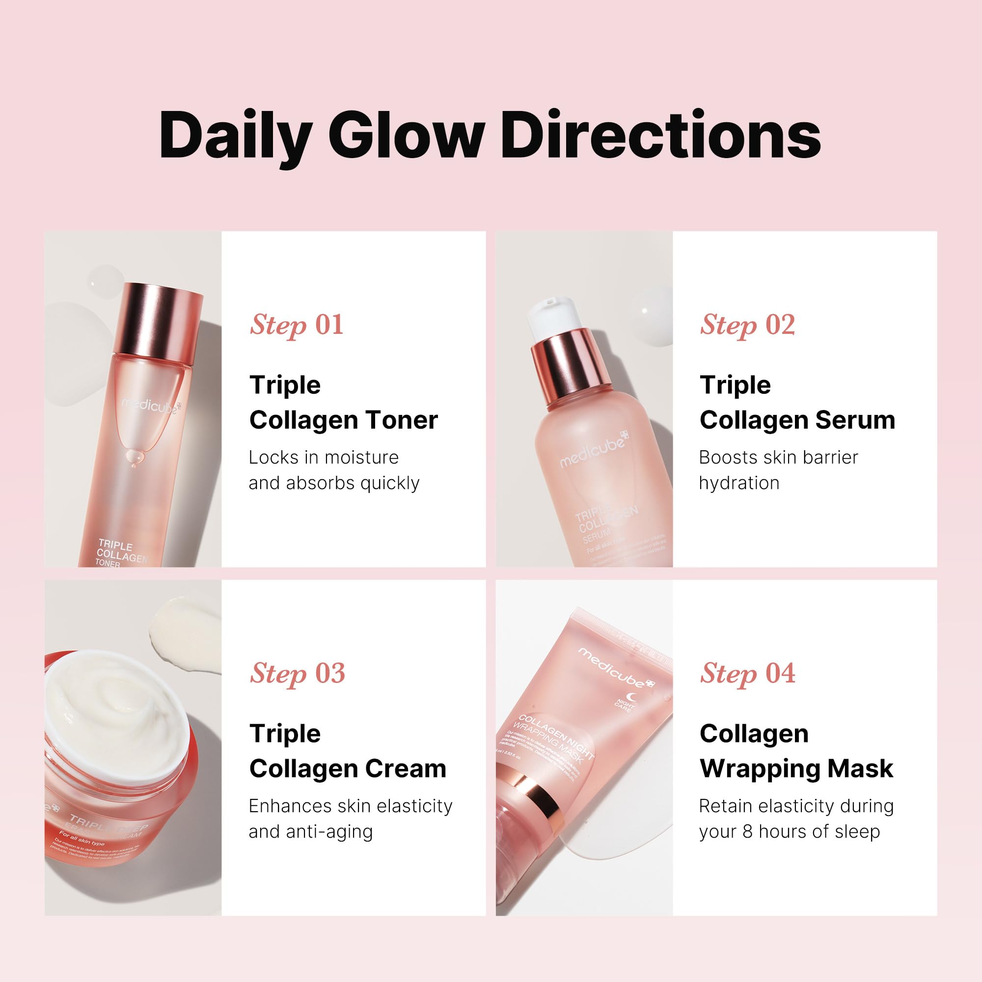 Medicube Collagen Serum travel size tube designed to boost skin elasticity and natural radiance.
