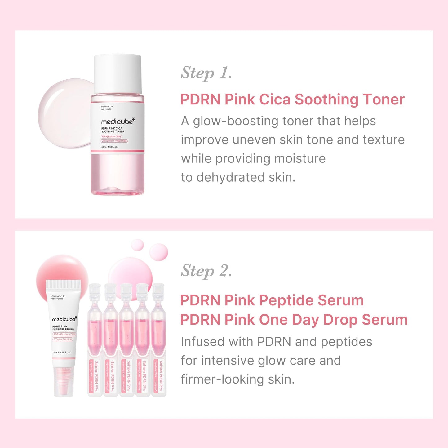 Medicube Korean skincare hydrating toner and cream mini set