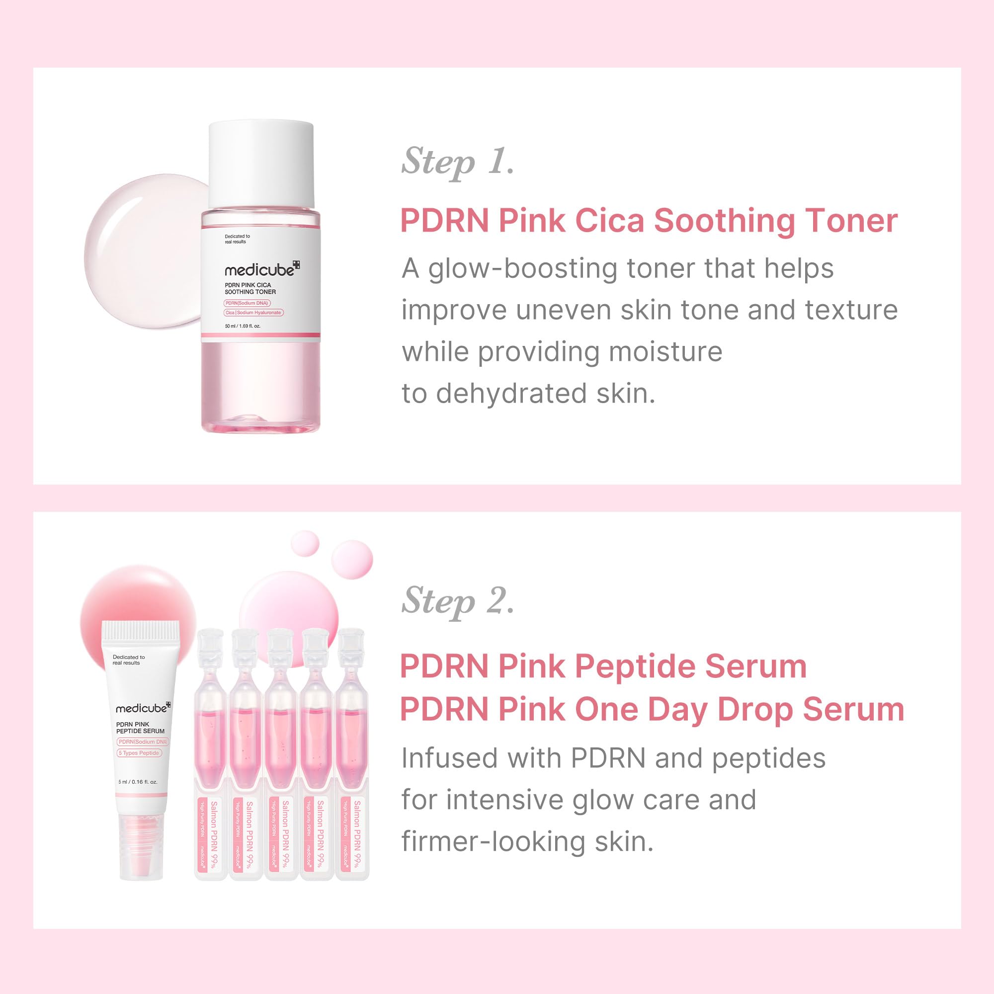 Medicube Korean skincare hydrating toner and cream mini set