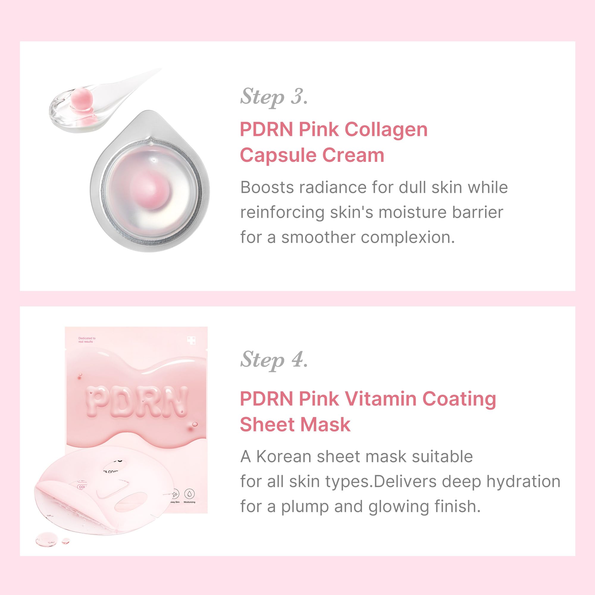 Medicube PDRN sheet mask packaging and product contents