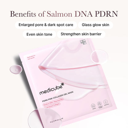 Medicube salmon DNA facial sheet mask text and ingredients