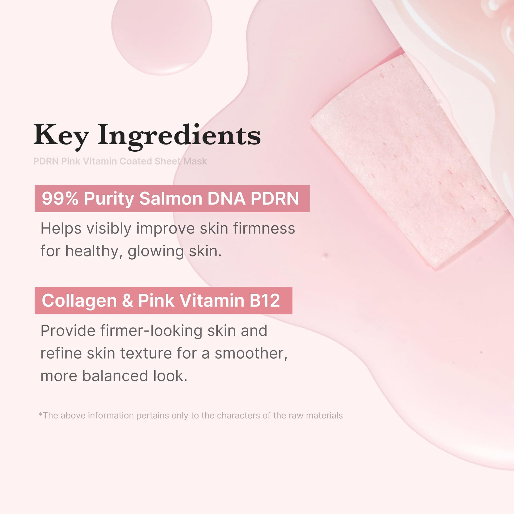 Medicube glass skin facial mask displaying high purity ingredients overview on packaging back