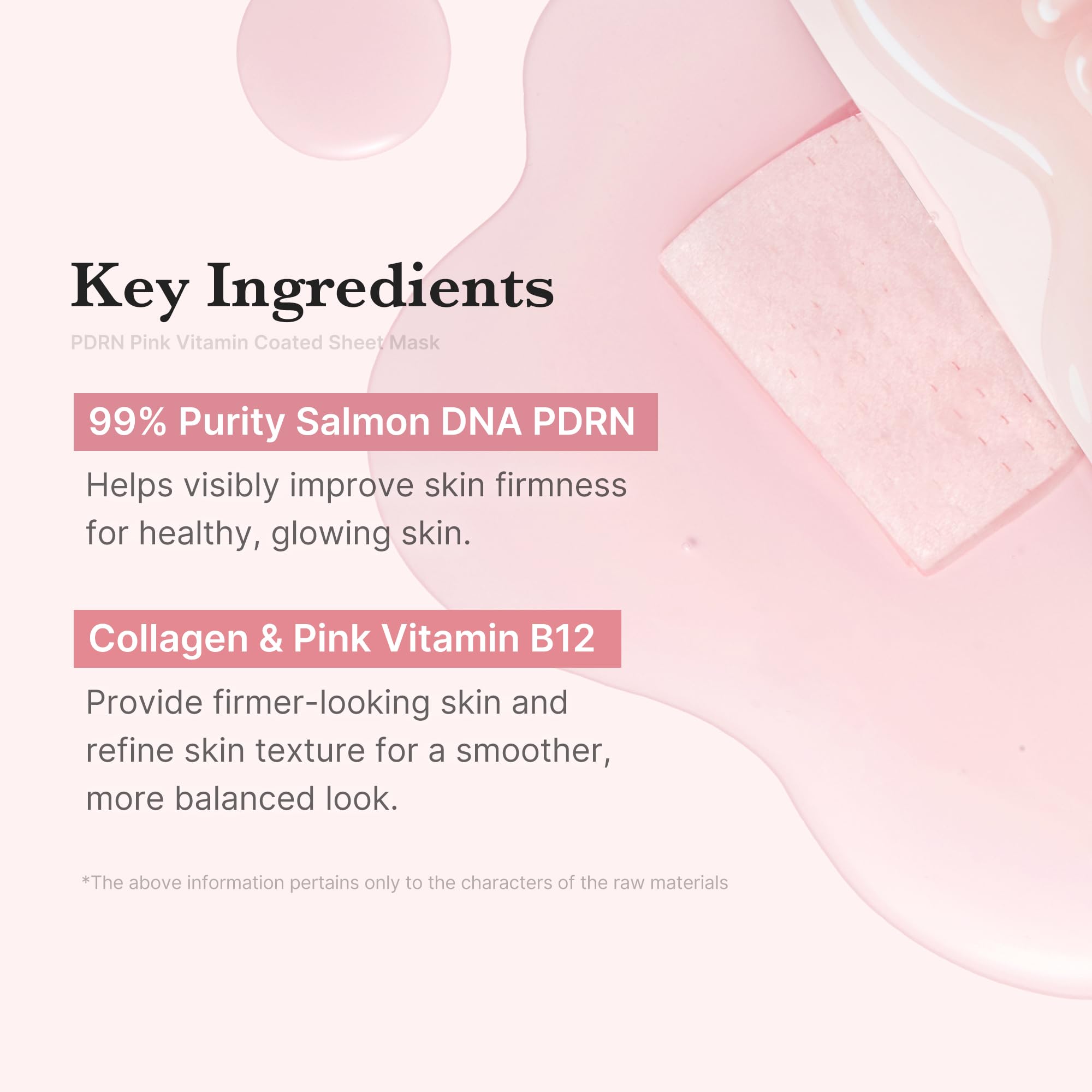 Medicube glass skin facial mask displaying high purity ingredients overview on packaging back