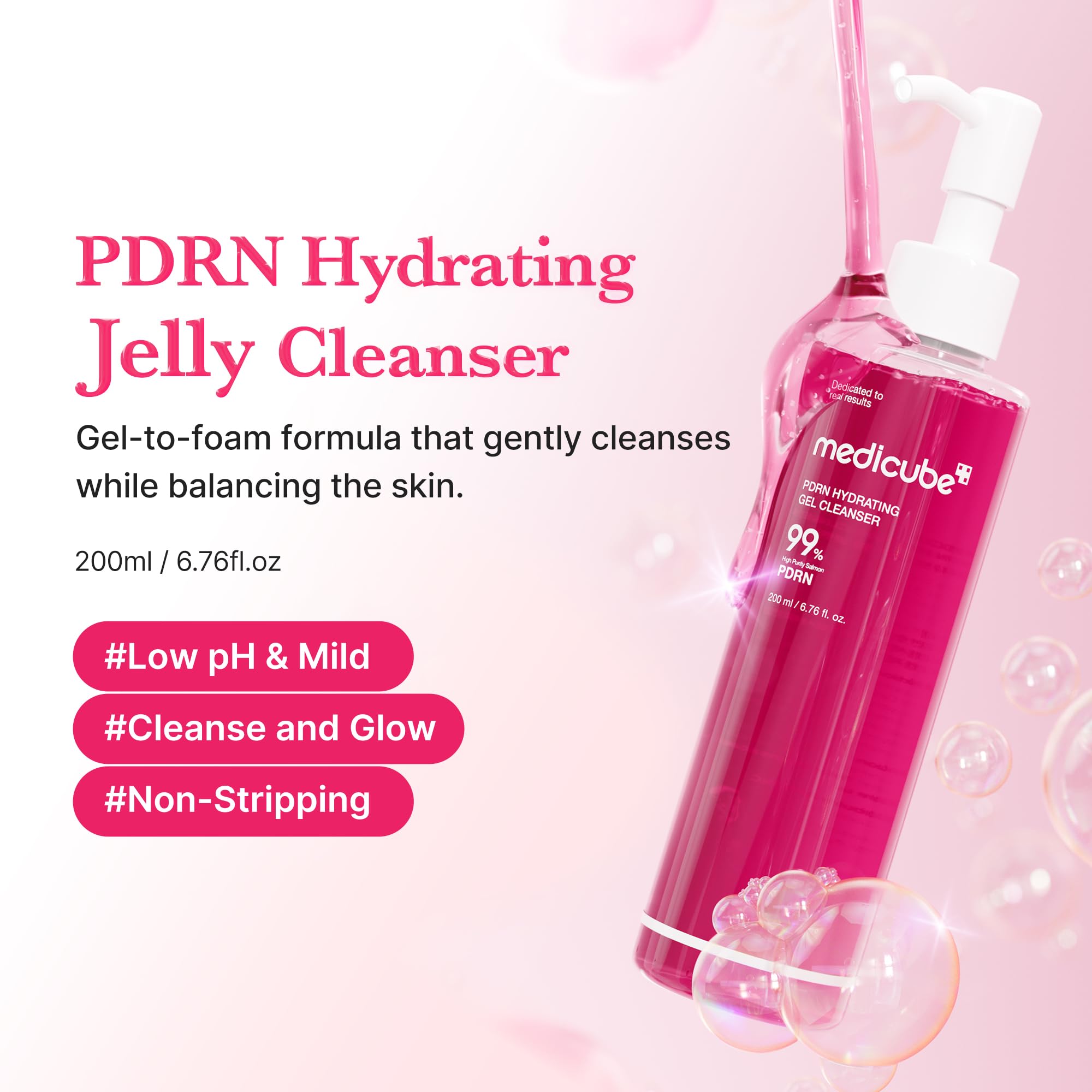 Medicube PDRN hydrating face wash texture demonstration