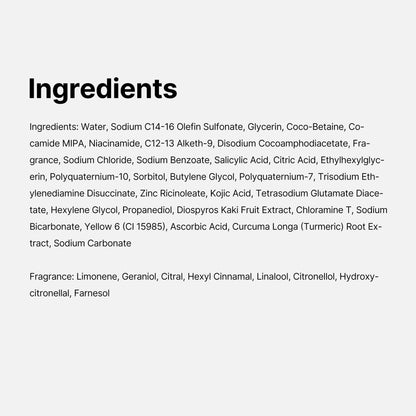 Medicube body wash branding and product size 400ml display
