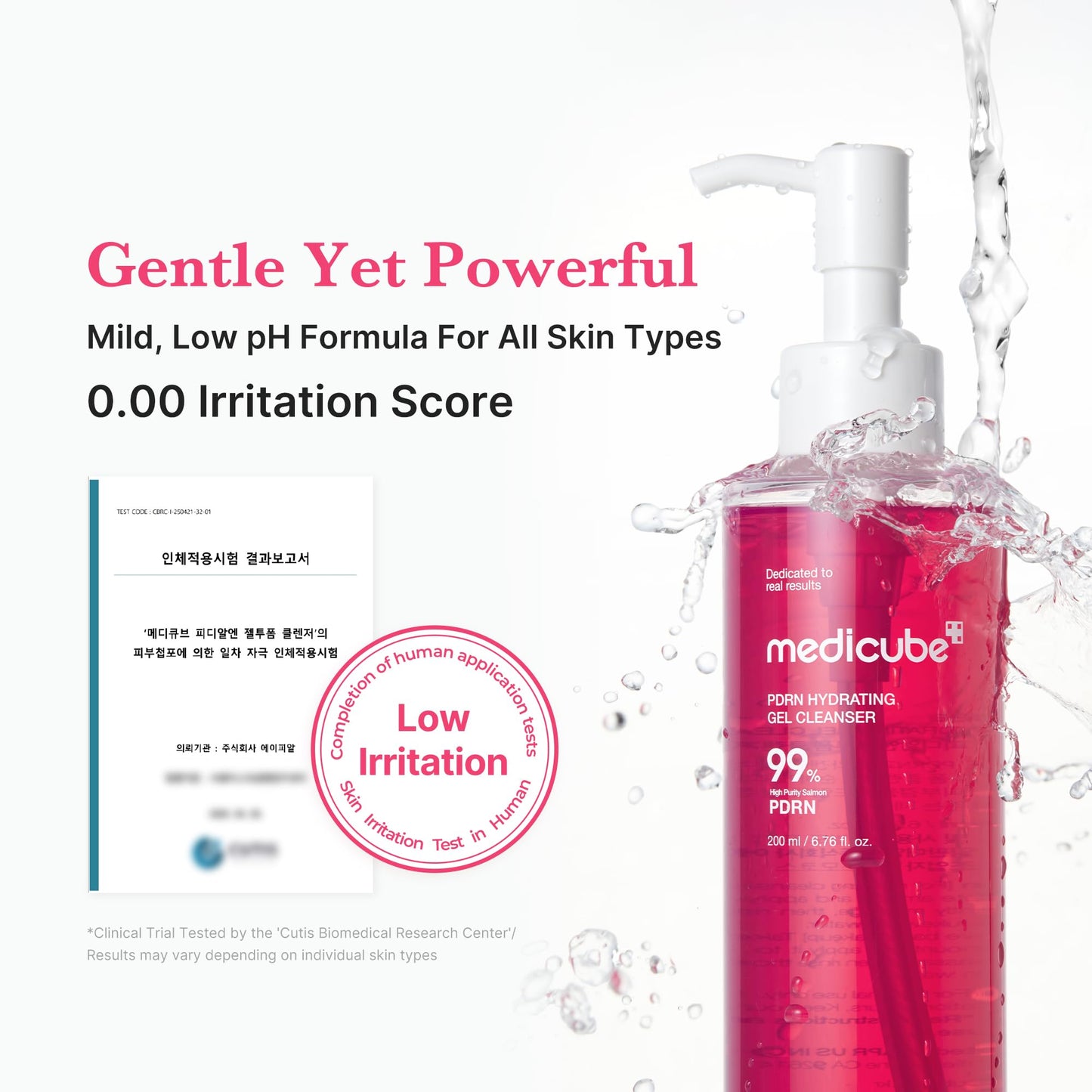 Medicube PDRN cleanser bottle with ingredients list on back