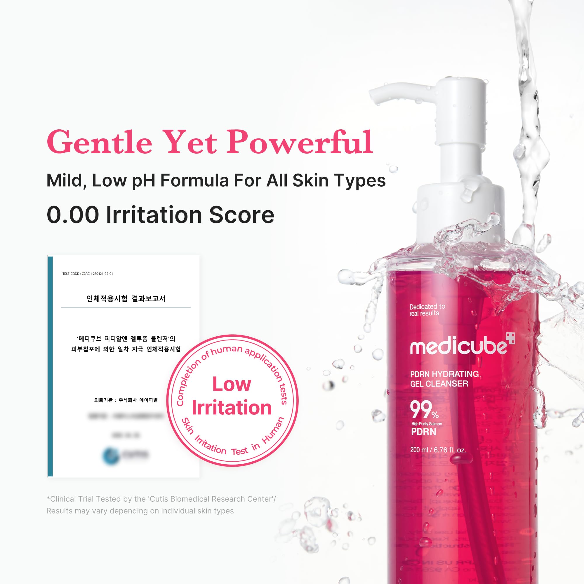 Medicube PDRN cleanser bottle with ingredients list on back