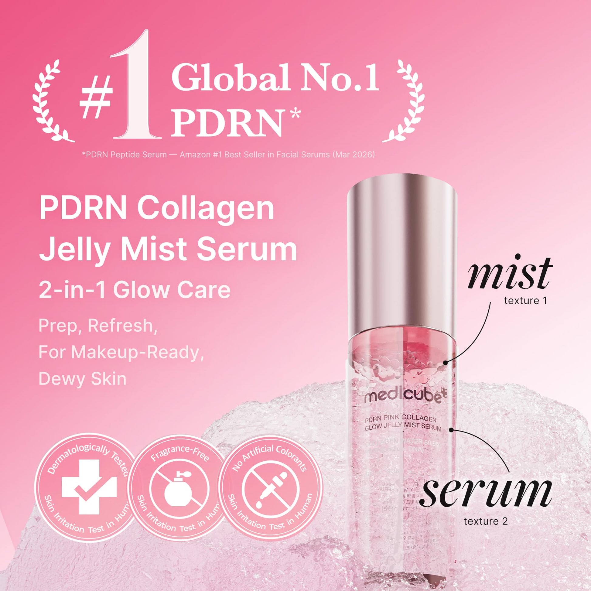 Medicube jelly mist serum bottle texture close up