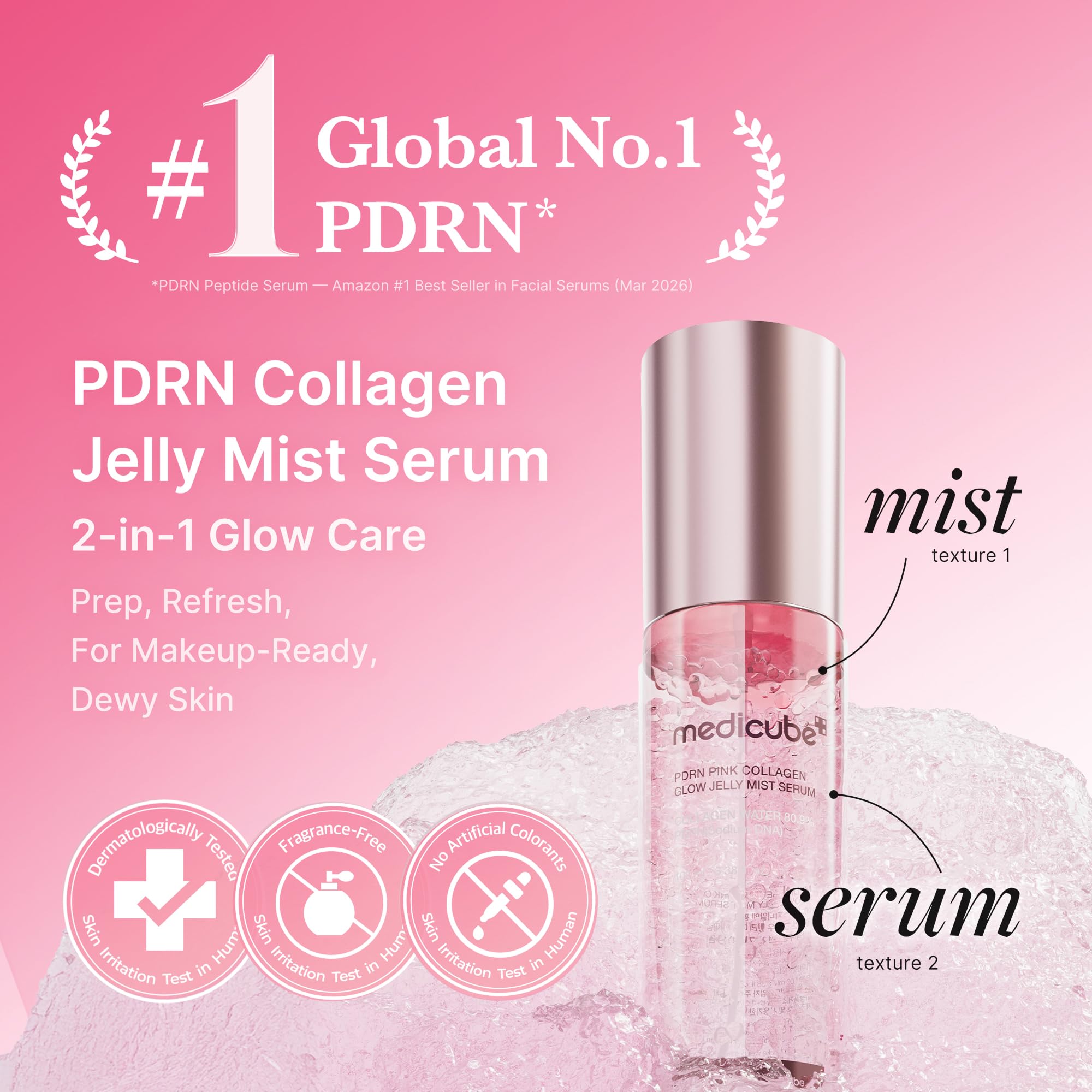 Medicube jelly mist serum bottle texture close up