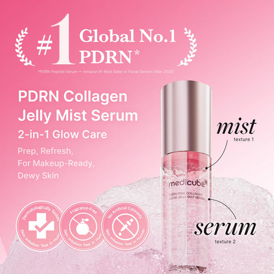 Medicube jelly mist serum bottle texture close up