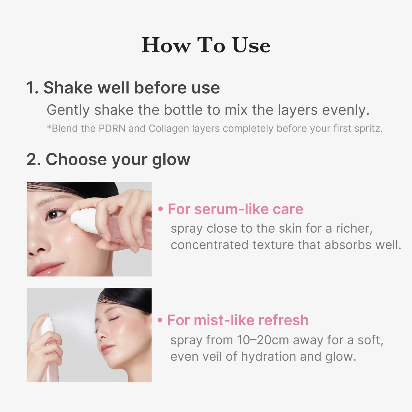 Back of Medicube serum mist packaging with label