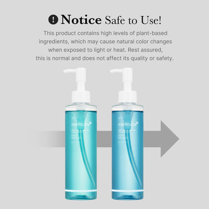 Side view of Medicube 205ml pore cleansing oil bottle