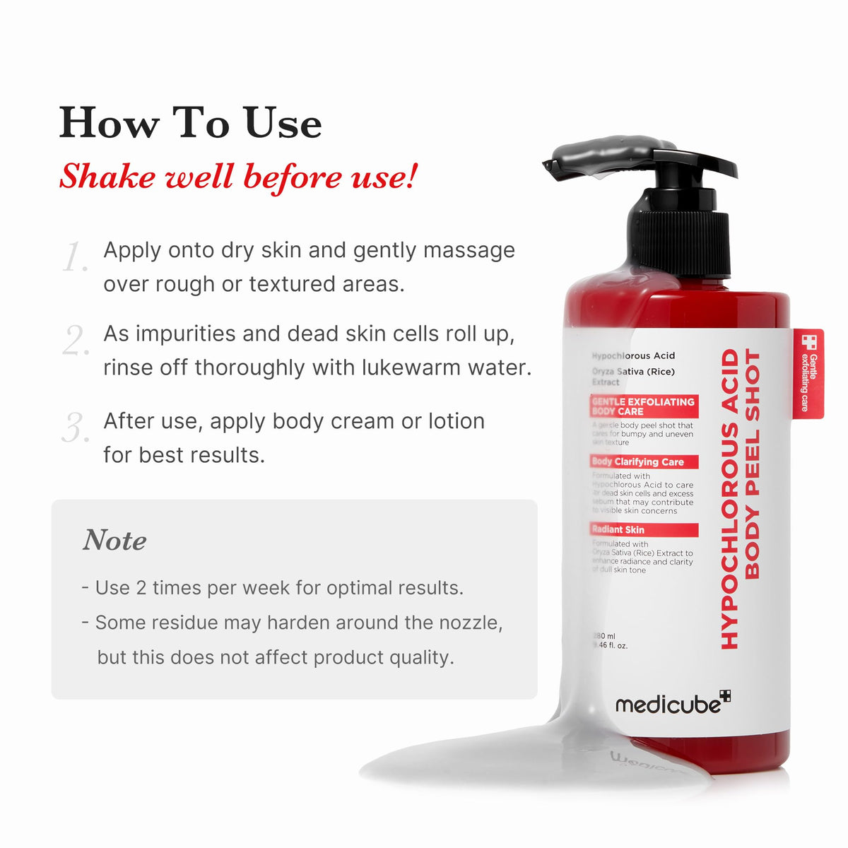 Medicube Body Peel Shot lifestyle application on arm