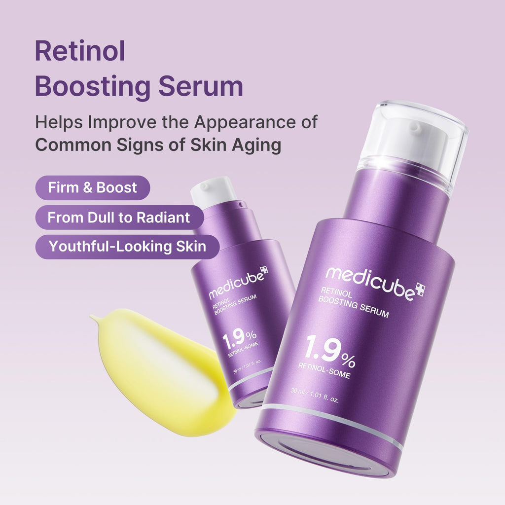 Medicube Retinol Boosting Serum bottle and dropper
