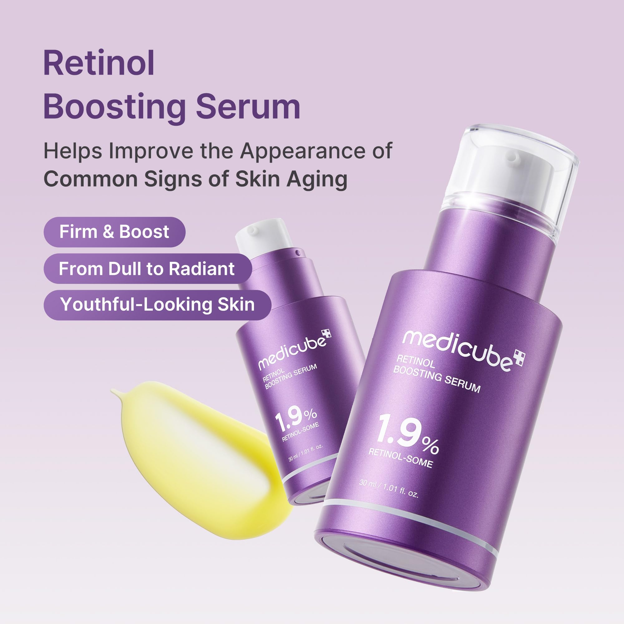 Medicube Retinol Boosting Serum bottle design details