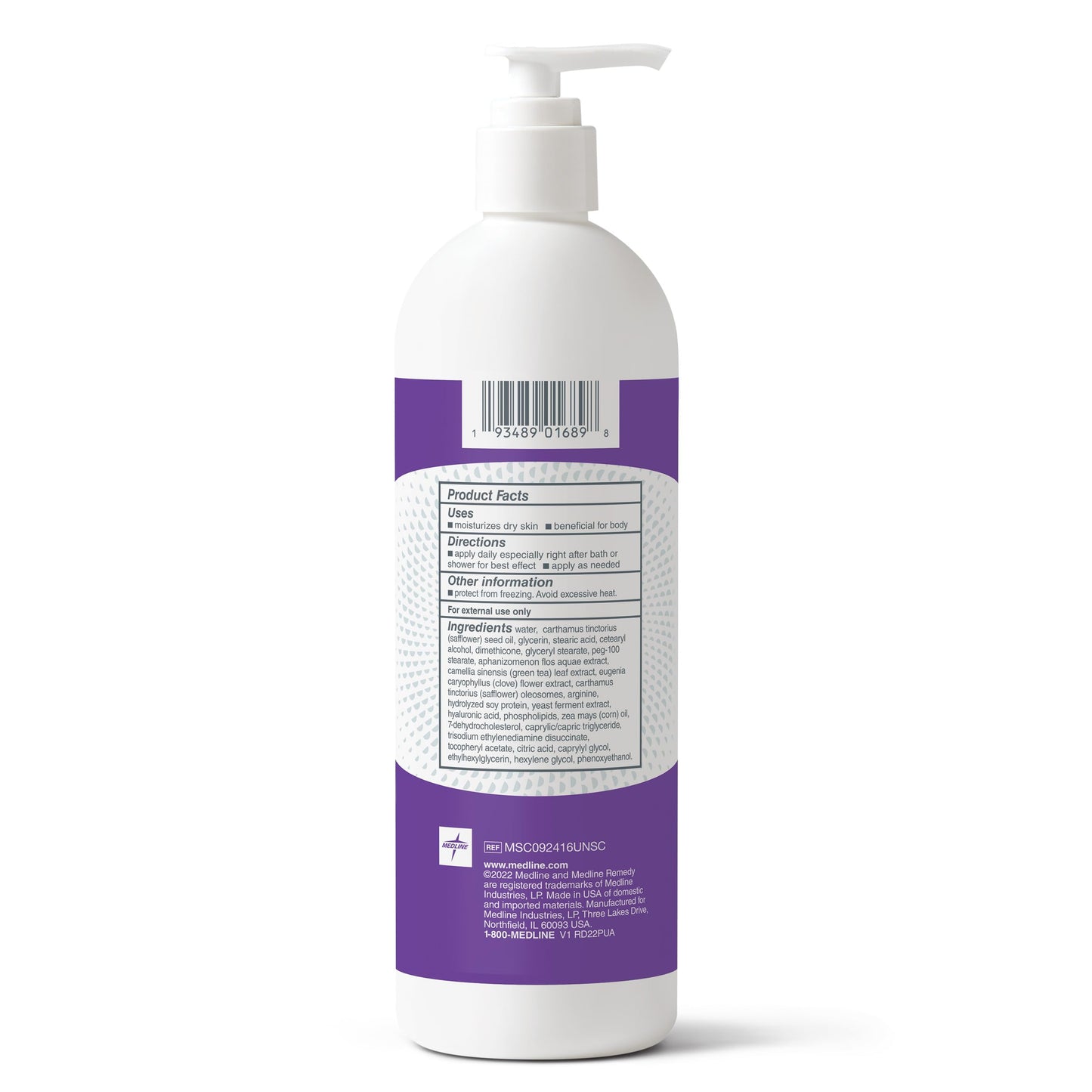 Medline Remedy clinical skin cream sixteen fluid ounces bottle label close up