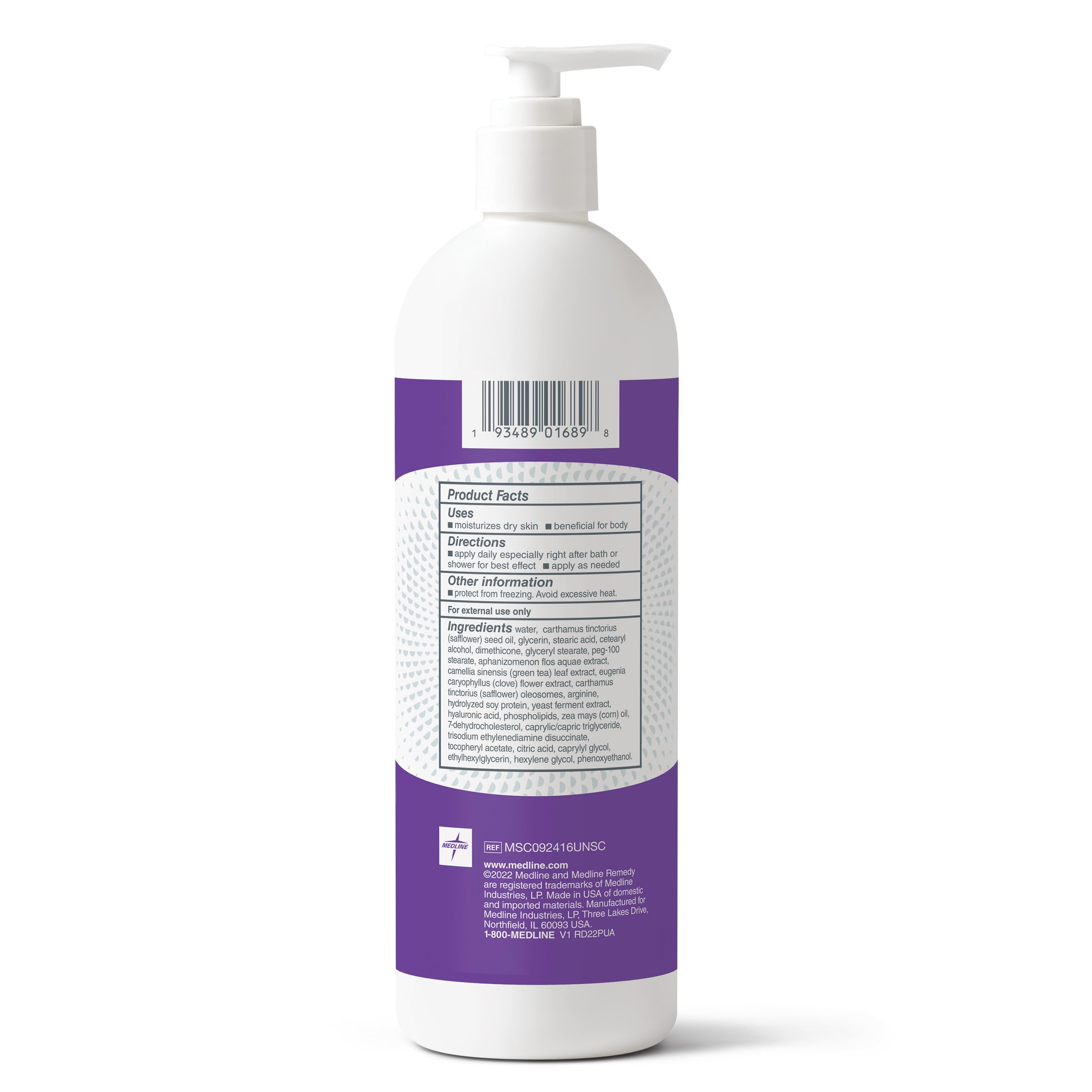 Medline Remedy clinical skin cream sixteen fluid ounces bottle label close up