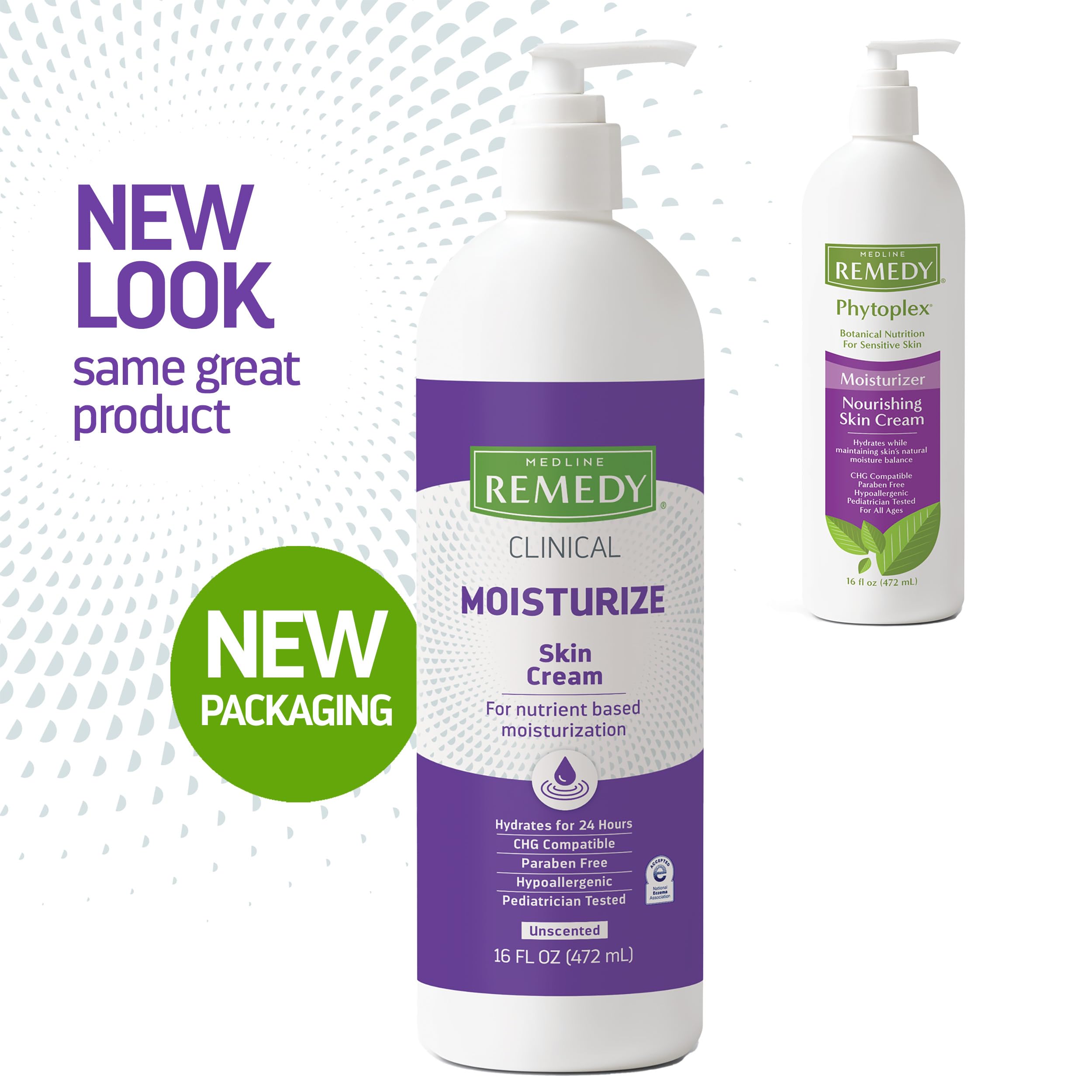 Medline Remedy Phytoplex unscented skin moisturizer bottle back view showing ingredients