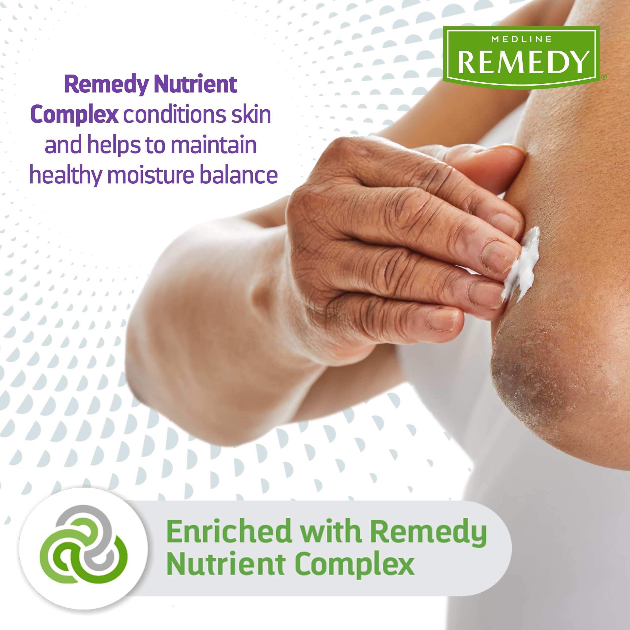 Medline Remedy clinical body lotion container highlighting botanical nutrition features