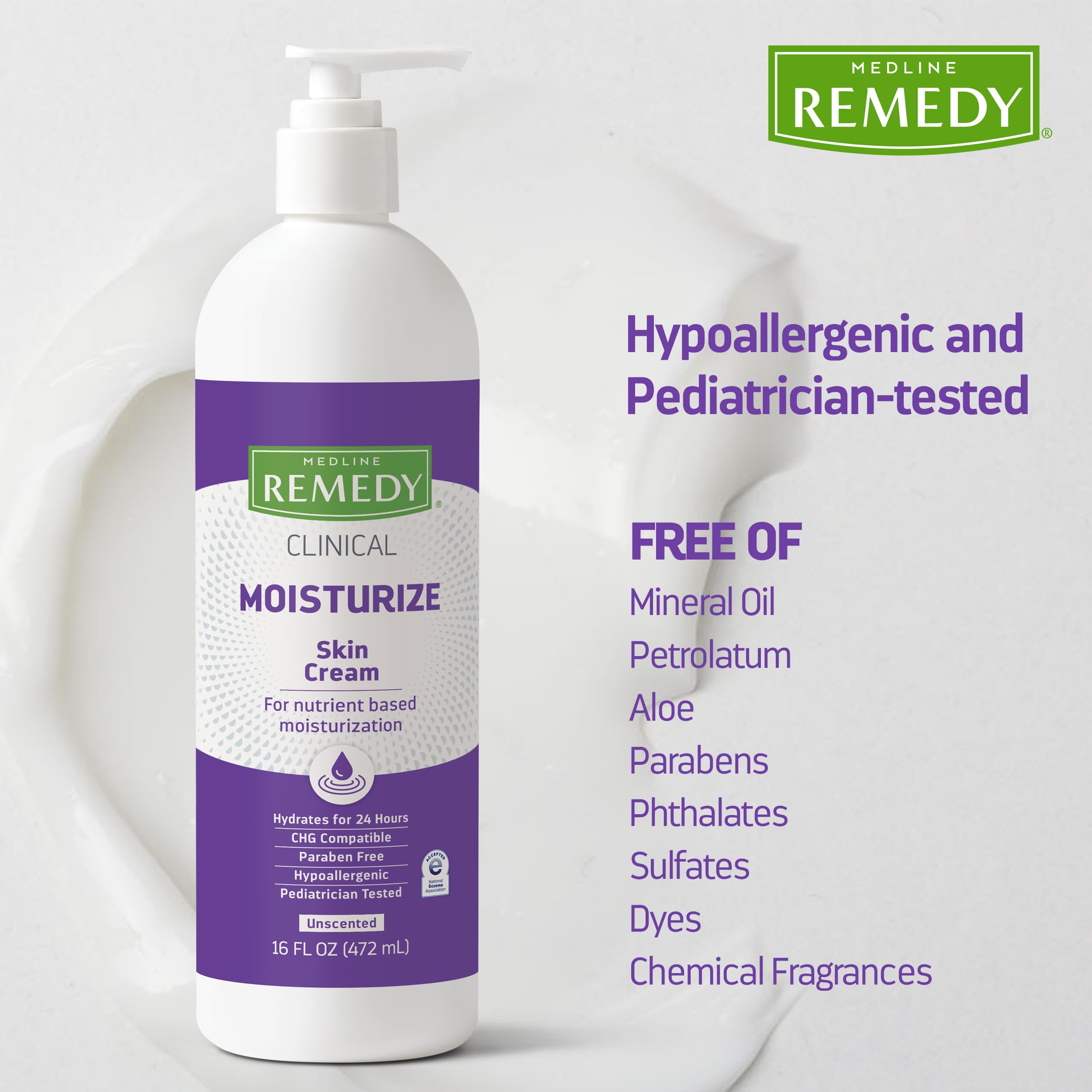 Medline Remedy Phytoplex moisturizing cream package with pump dispenser angled view