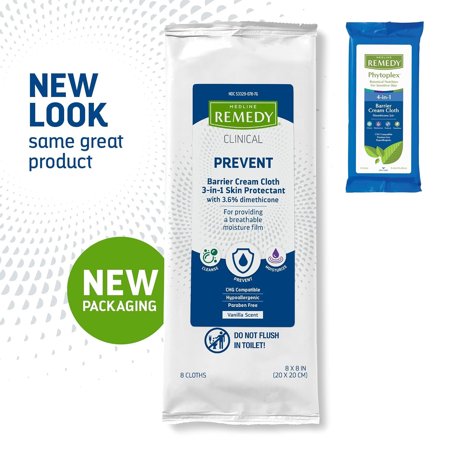 Medline Remedy barrier cream cloths showing soft texture detail
