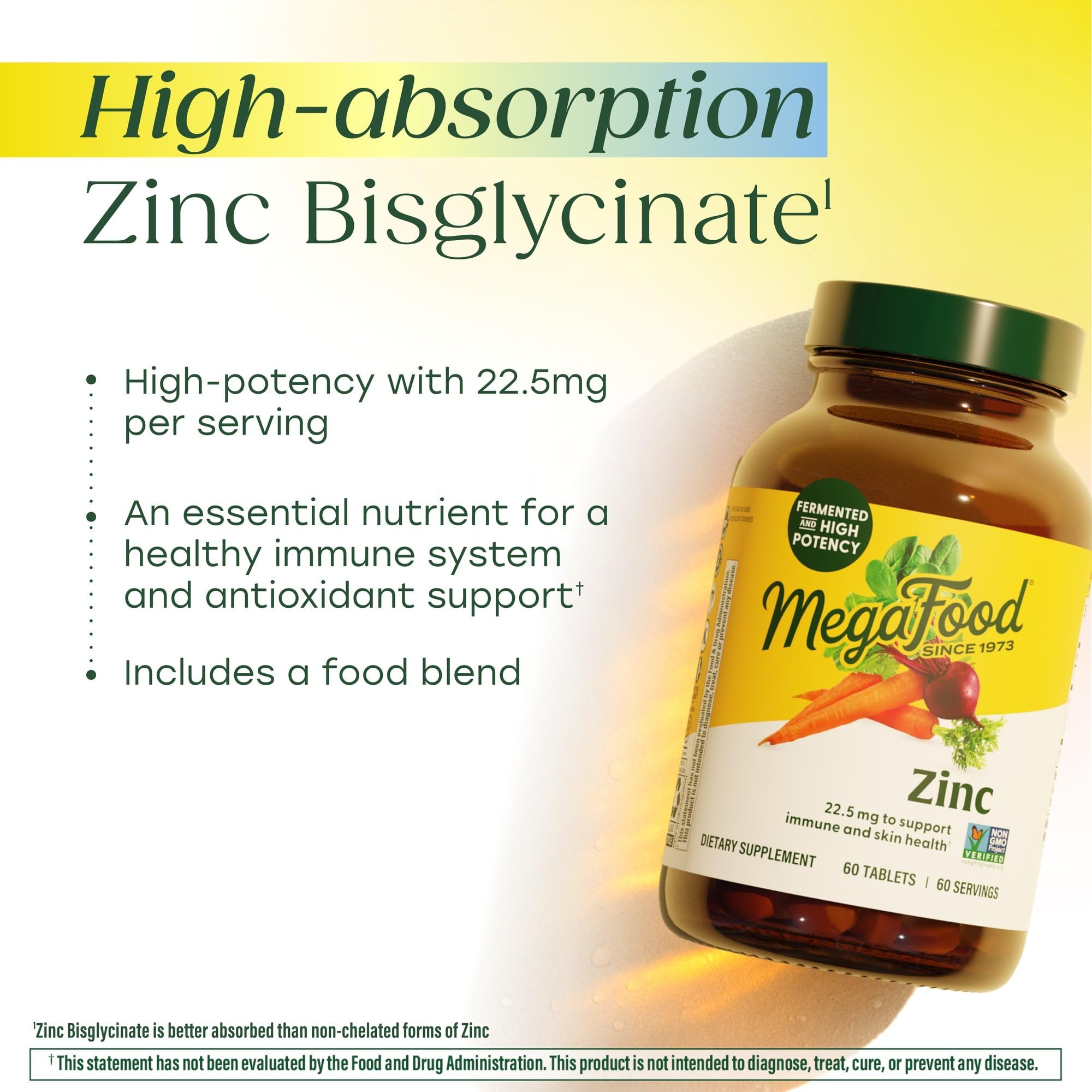 Vegan certified non GMO zinc dietary supplement for skin tissue repair and antioxidant defense