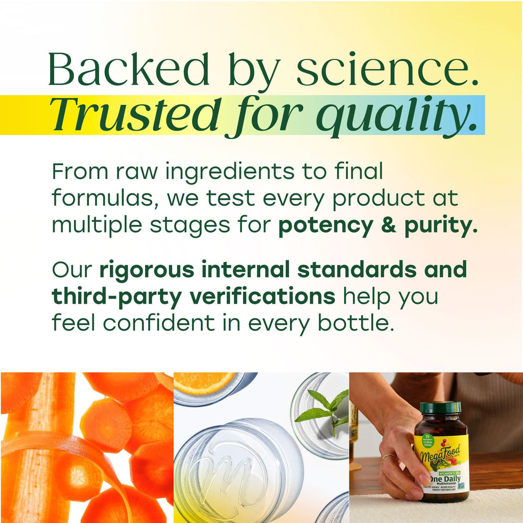 MegaFood daily mineral supplement bottle showing direct adult serving sizes and directions