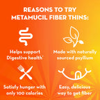 Metamucil Fiber Thins 5g fiber nutrition facts label