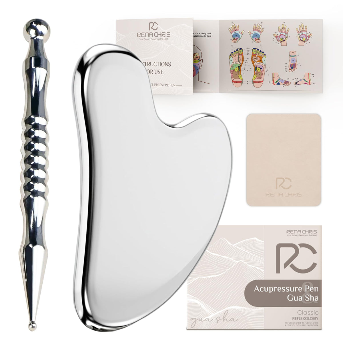 Rena Chris wellness kit with cleaning cloth and accessories