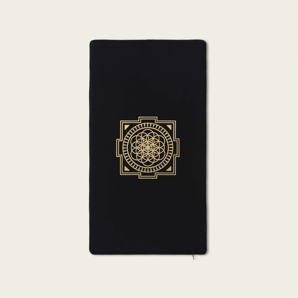 ShaktiMat acupressure mat flat lay showing organic cotton fabric